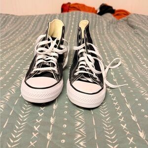 Classic Black and White Kids High-Top Sneakers